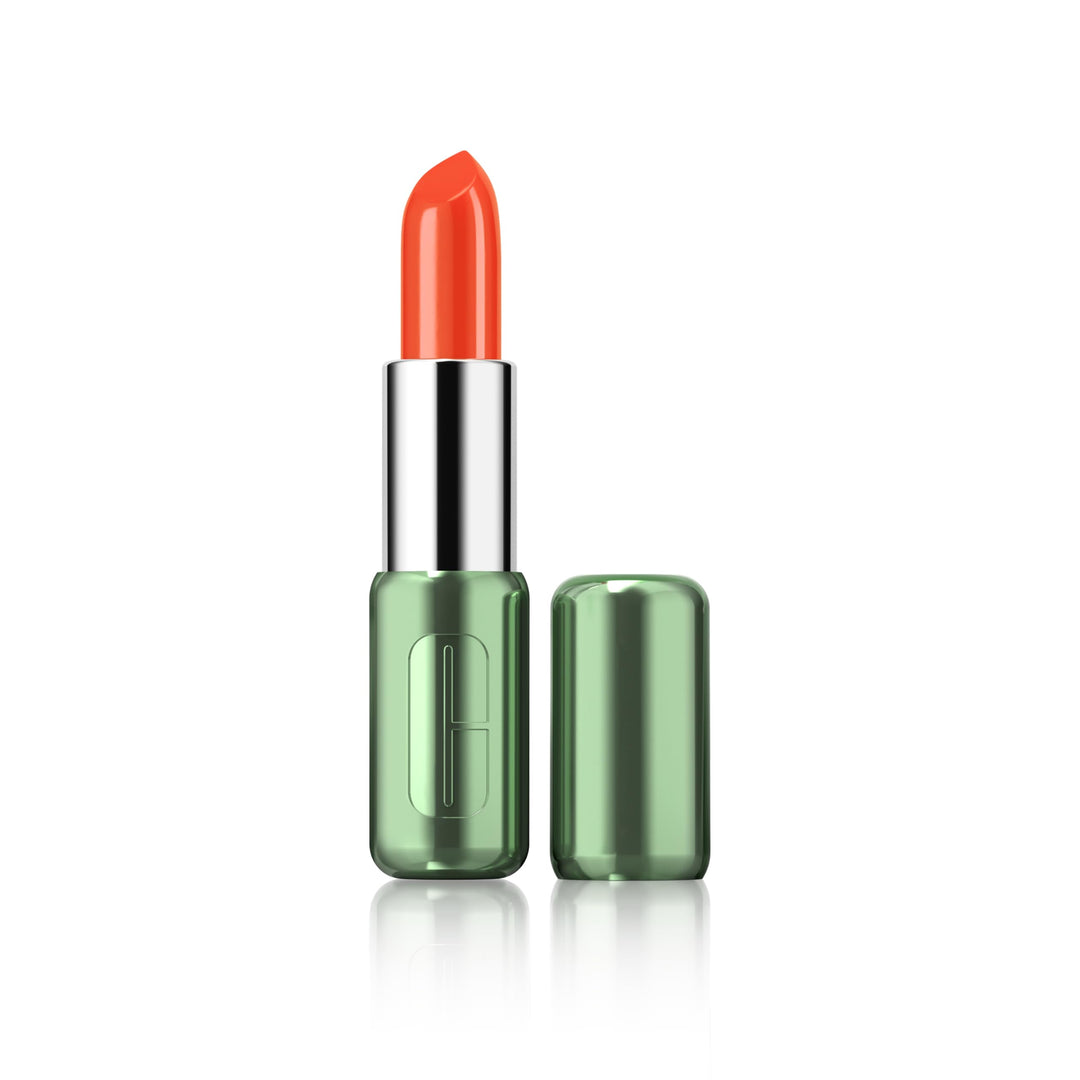 Satin lipstick in Flame Pop shade, 3.9 g, creamy satin finish, unisex