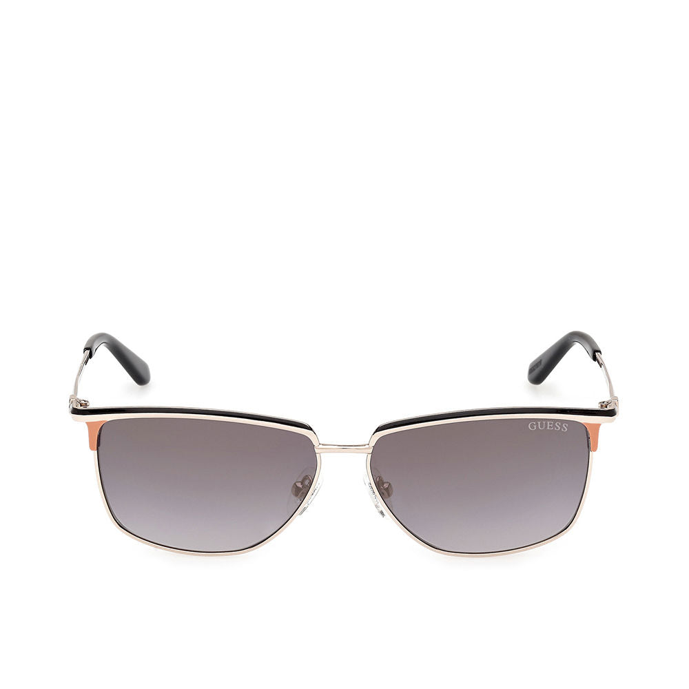 Women's rectangular metal sunglasses with 56 mm lenses and slim temples