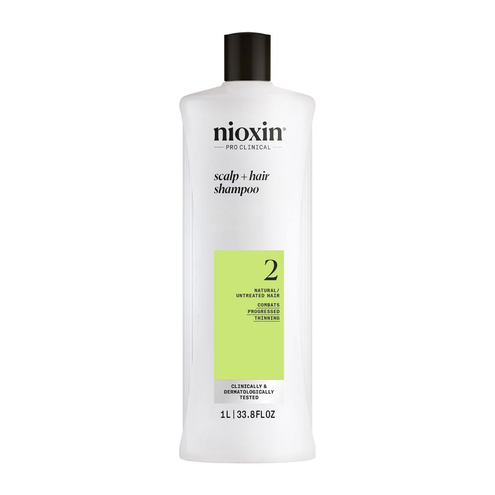 1,000 ml blue shampoo bottle for Unisex scalp treatment, System 2