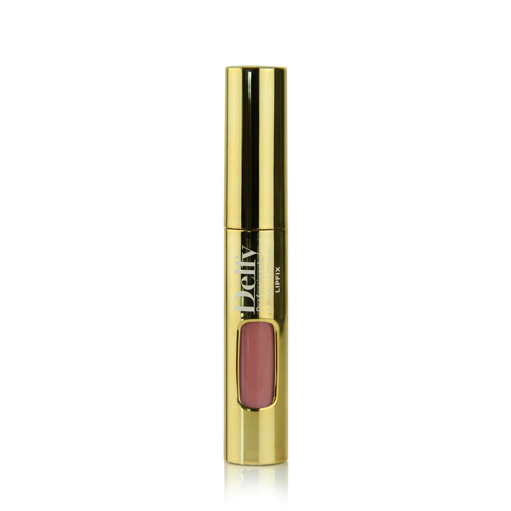 Slim tube of brown matte liquid lip tint, 8 g, unisex shade