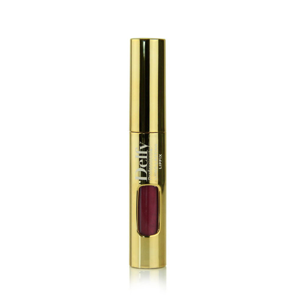 Slim 8 g tube of marsala glitter liquid matte lip tint, applicator shown