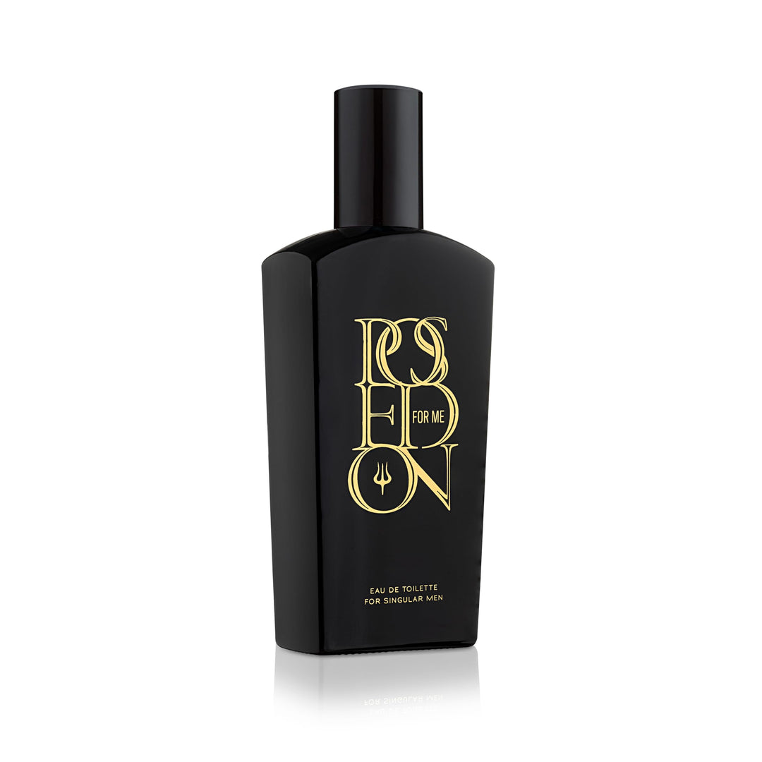 Glass bottle of woody-citrus eau de parfum with cedar and bergamot notes
