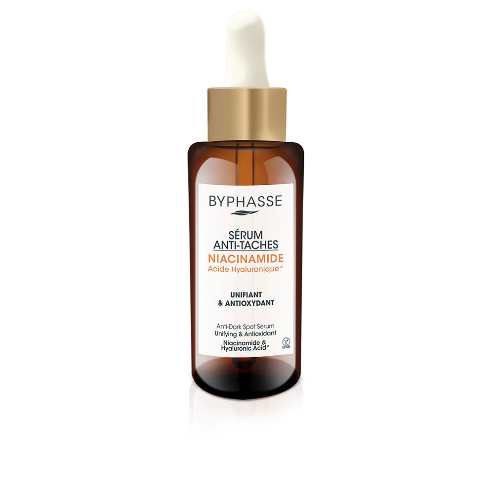 Byphasse serum bottle on neutral background, hydrating blemish treatment