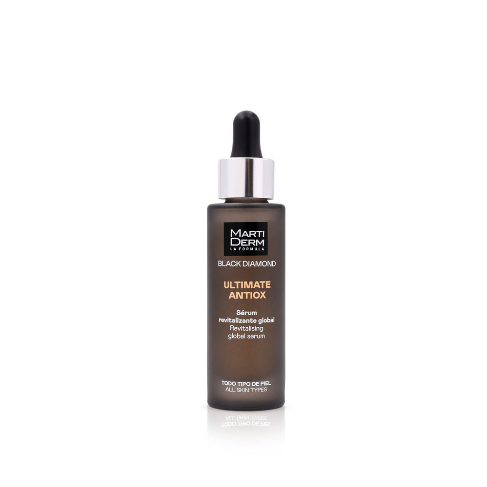 Martiderm rejuvenating antioxidant serum bottle on neutral background