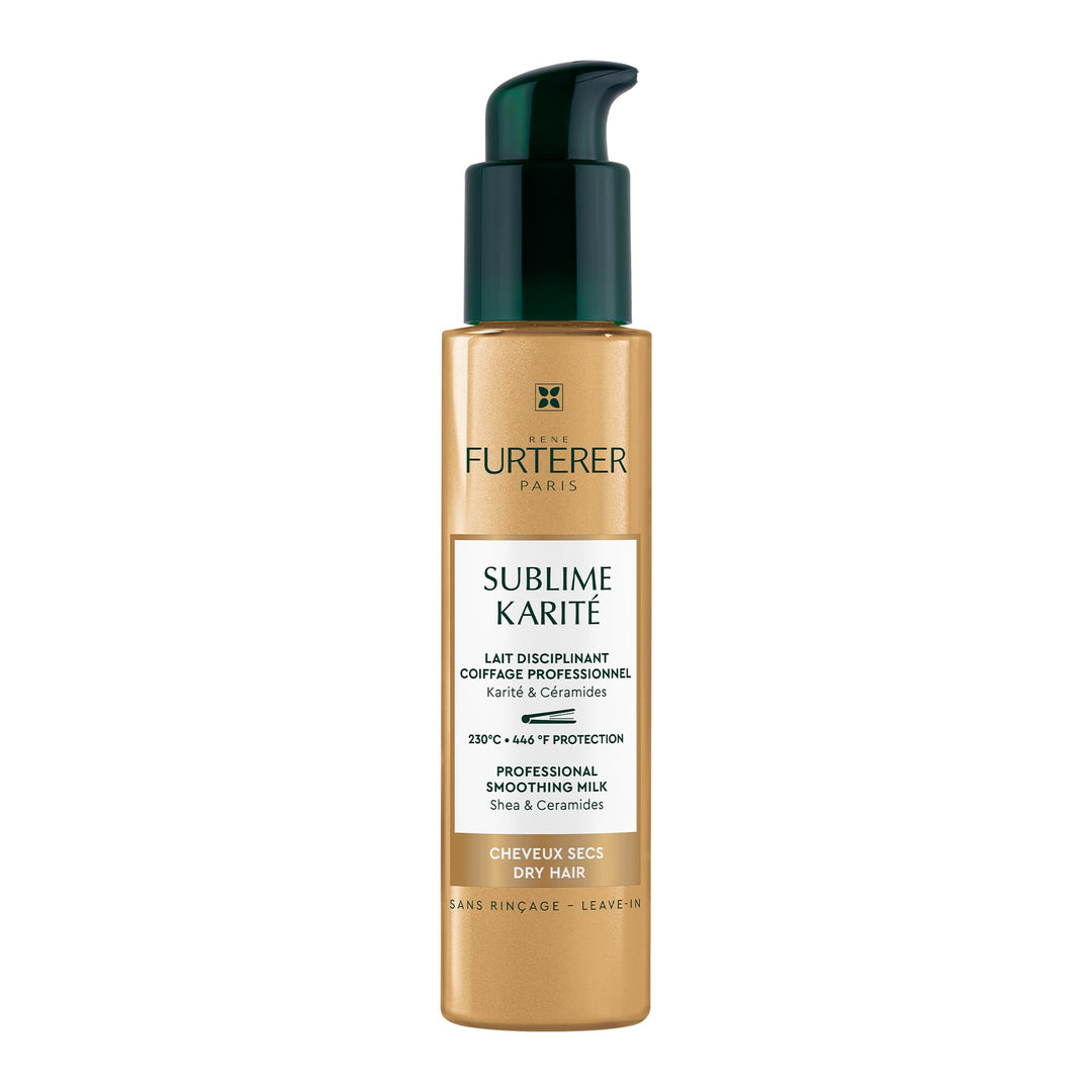 100 ml leave-in shea styling cream in pump bottle, lightweight white texture