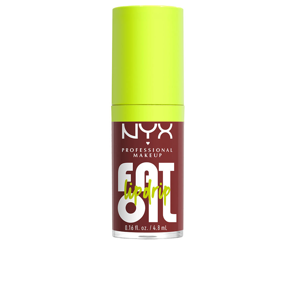 Small clear lip oil tube, high-shine brown-red tint, 4.8 ml, unisex