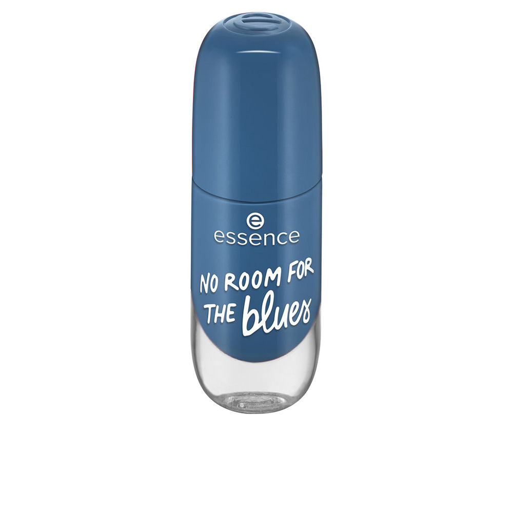 8 ml blue gel-effect nail polish bottle with large brush, Unisex