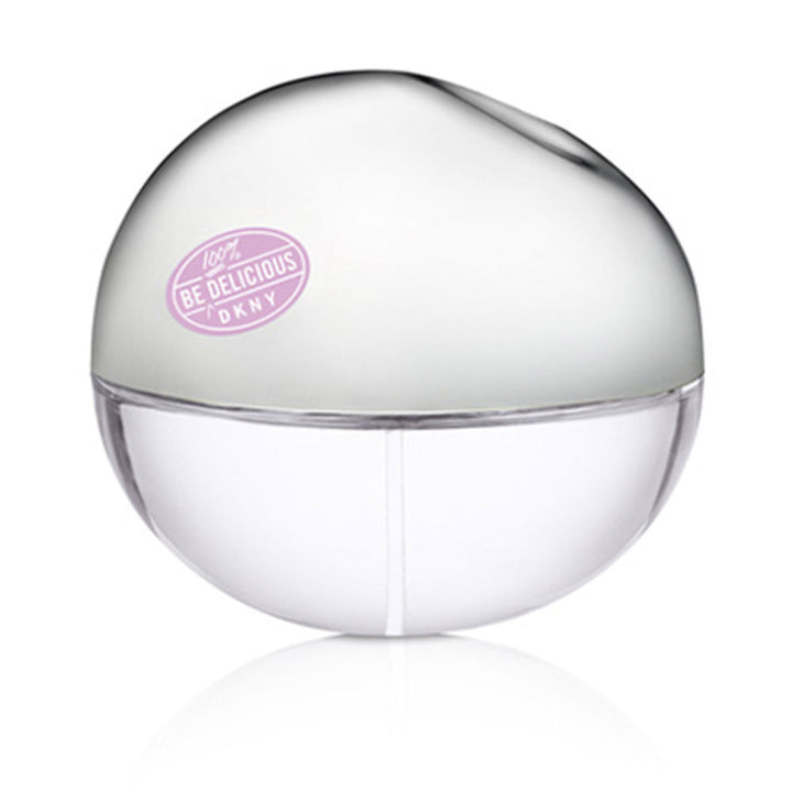 Clear glass perfume bottle with purple accent, 30 ml, floral woody fragrance
