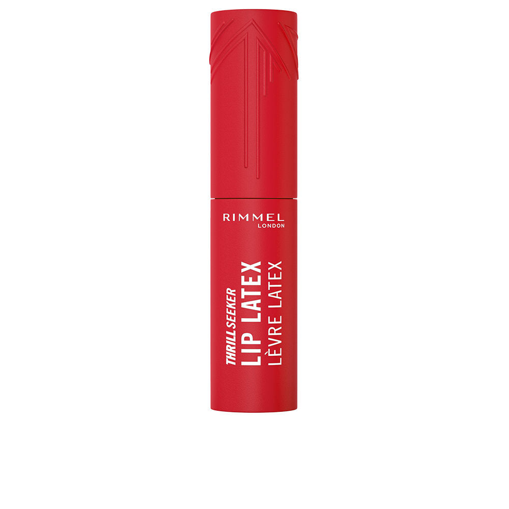 6 ml liquid lip latex in warm Rimmel Red with diamond applicator, soft-touch bottle