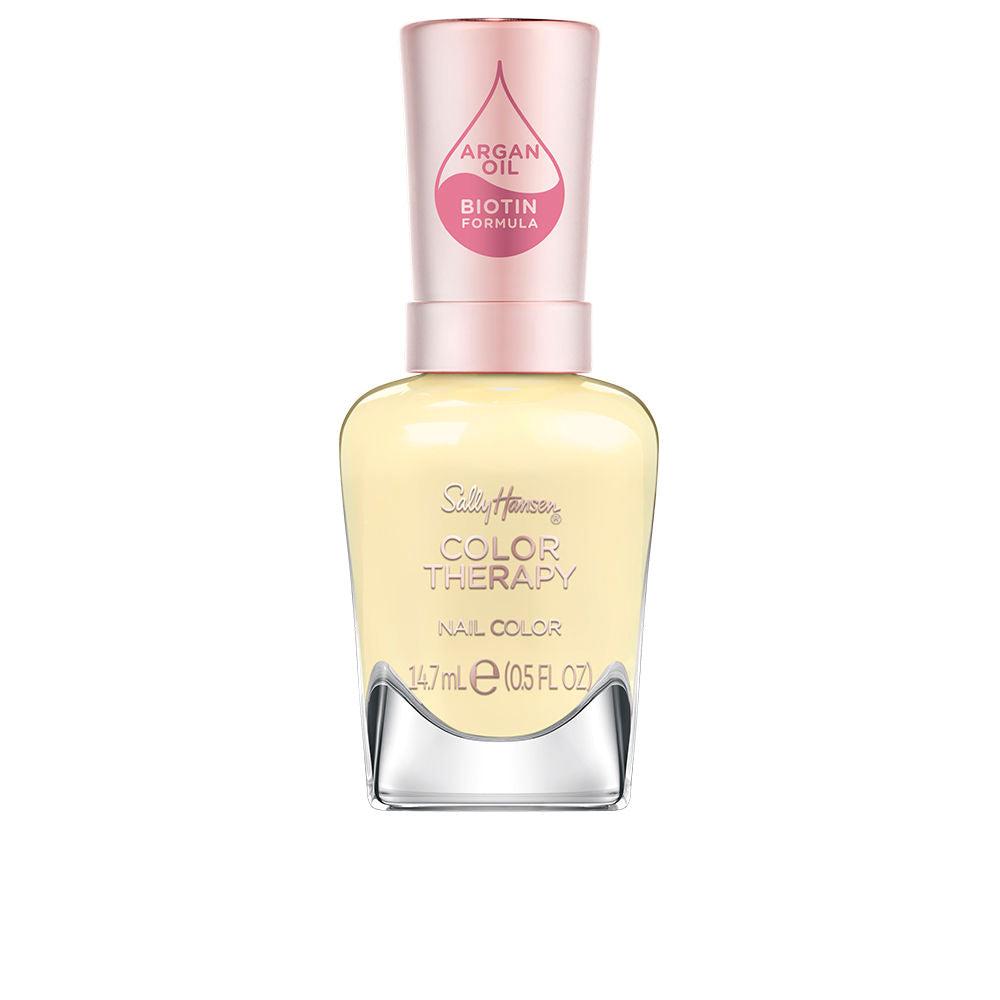 Yellow argan oil nail lacquer in 14.7 ml bottle with cream finish