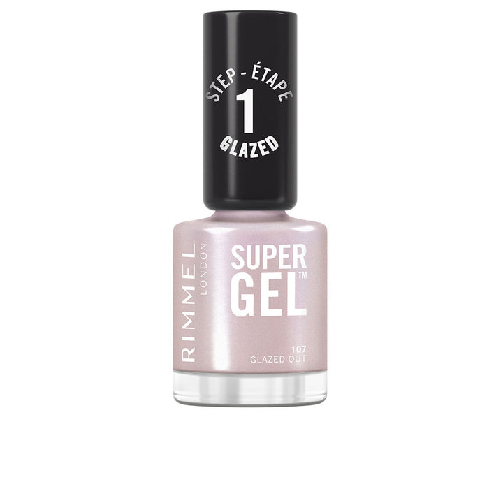 12 ml sheer pink gel-effect nail polish bottle with glossy finish