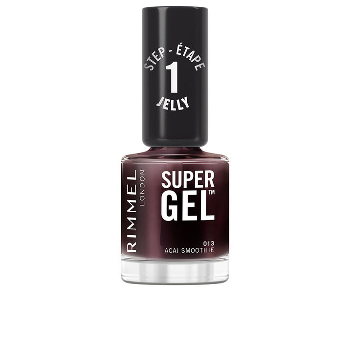 12 ml bottle of Acai Smoothie gel-effect nail polish, deep mauve shade, glossy finish