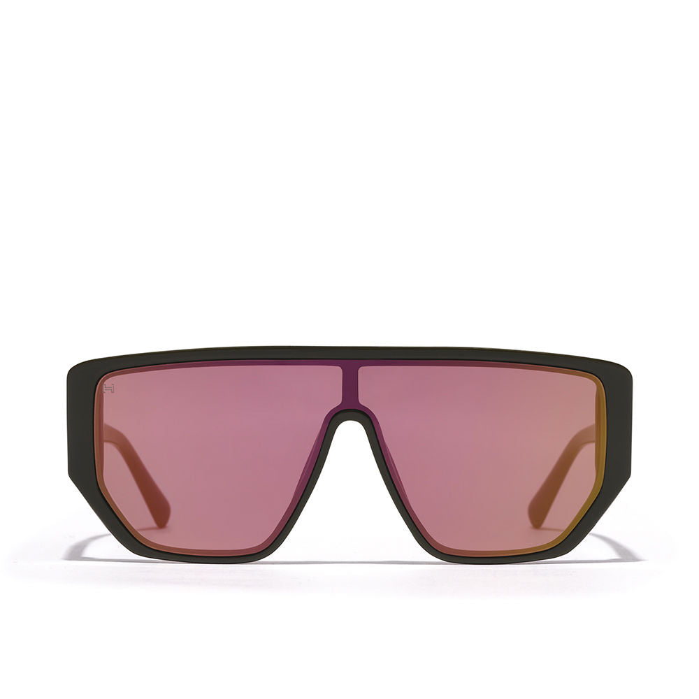 Unisex rectangular sunglasses with dark khaki fuchsia eco Tritan Renew frame
