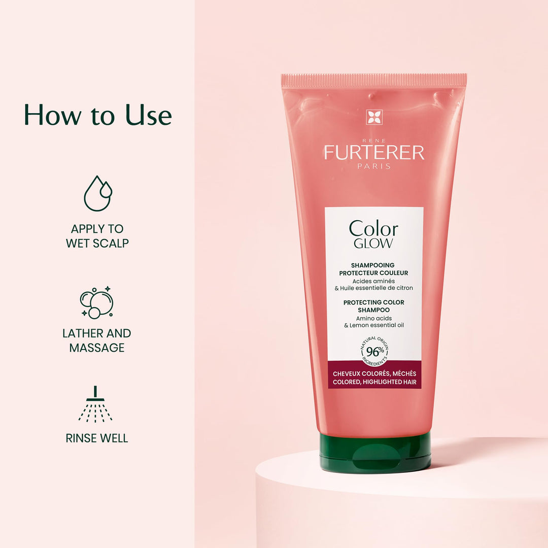 500 ml pump bottle of citrus-scented shampoo for dyed hair, creamy emulsion