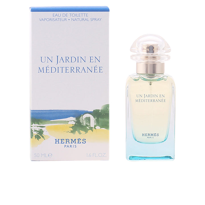 50 ml blue-graded glass bottle of fig-leaf Mediterranean eau de toilette with colourful case