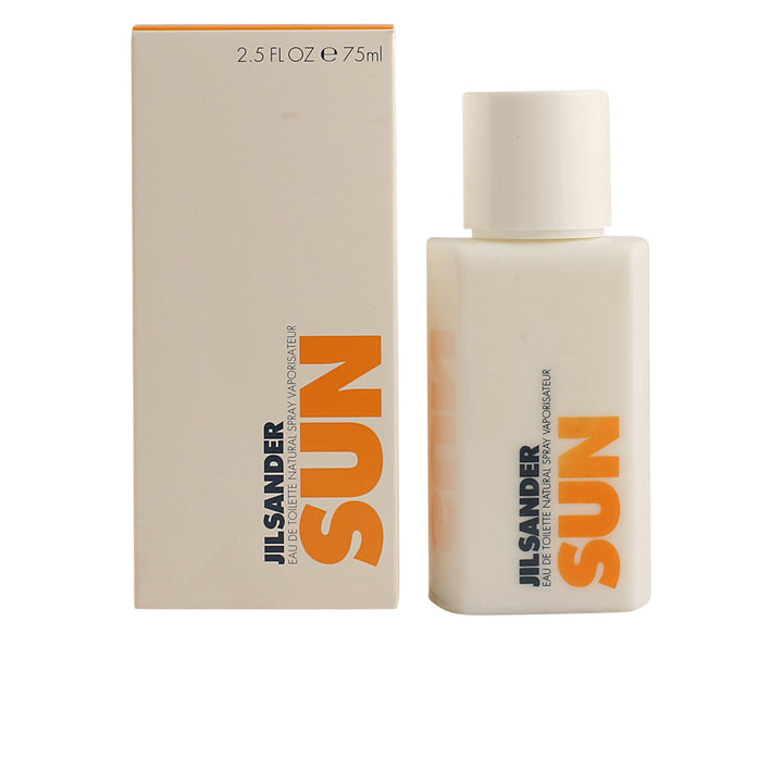 Glass 75 ml eau de toilette bottle with pale golden liquid and minimalist label