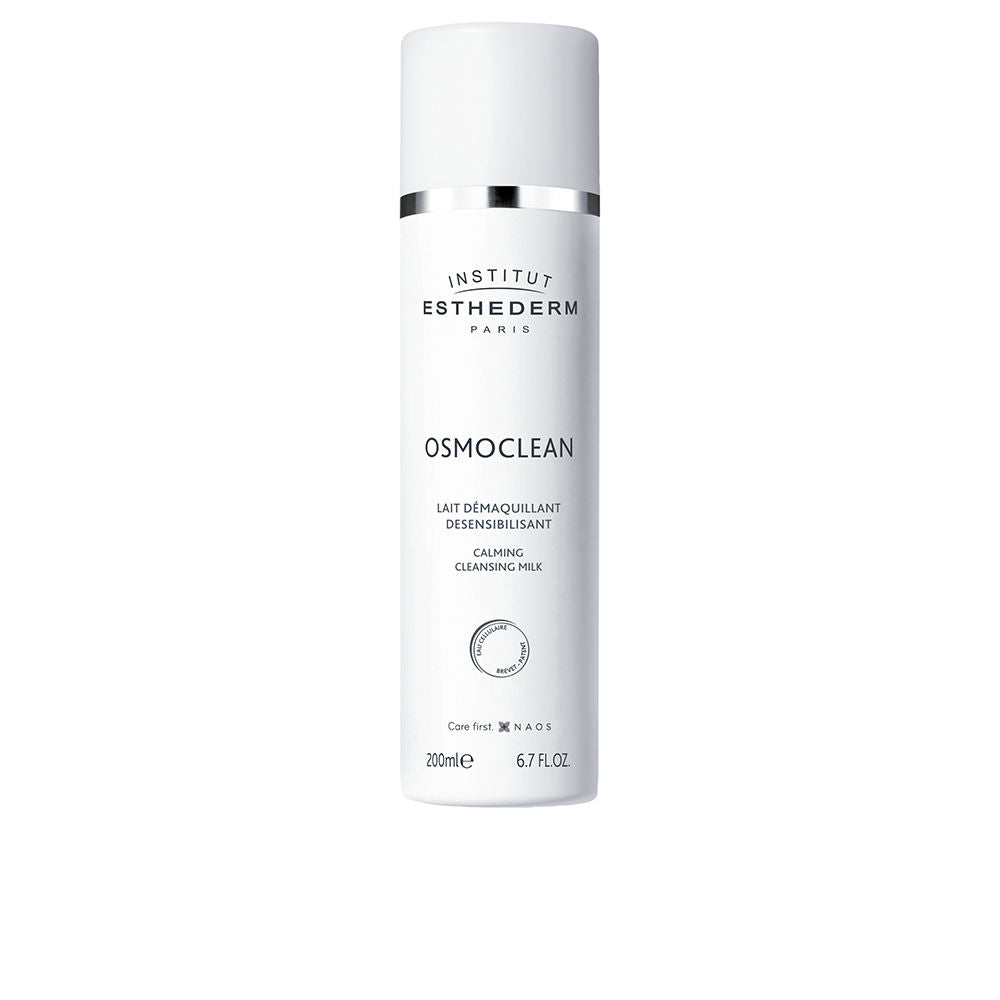 Bottle of Institut Esthederm Gentle Cleansing Milk for sensitive skin, soothing formula.