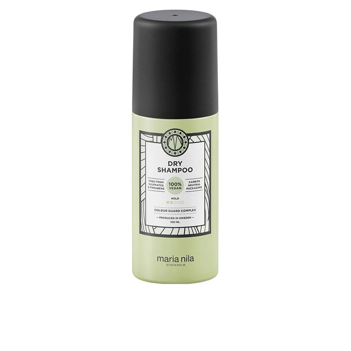 Can of pear-scented dry shampoo spray, 100 ml, powder formula for oily roots