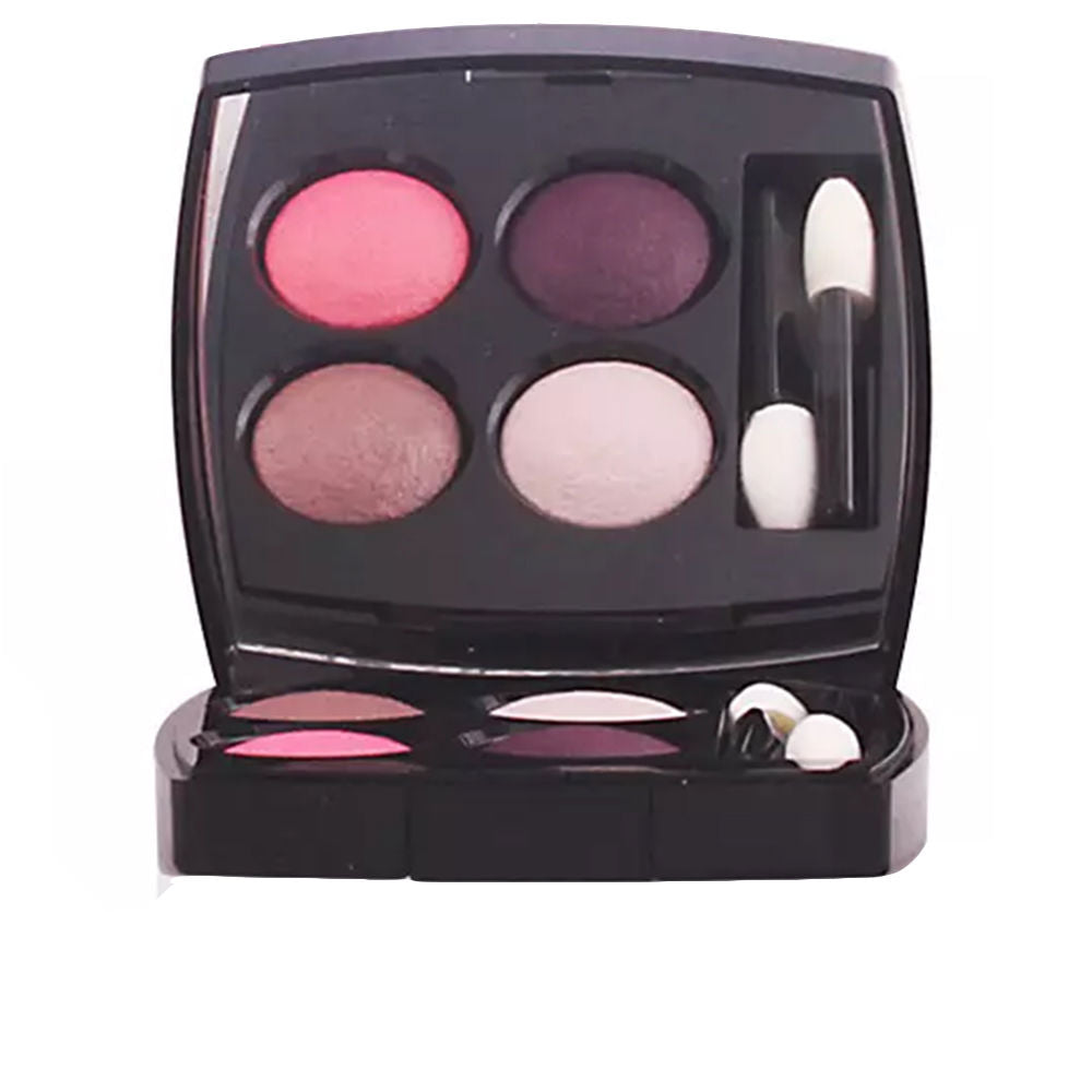 Compact eyeshadow quad in warm neutral shades, satin and metallic finishes, 2 g