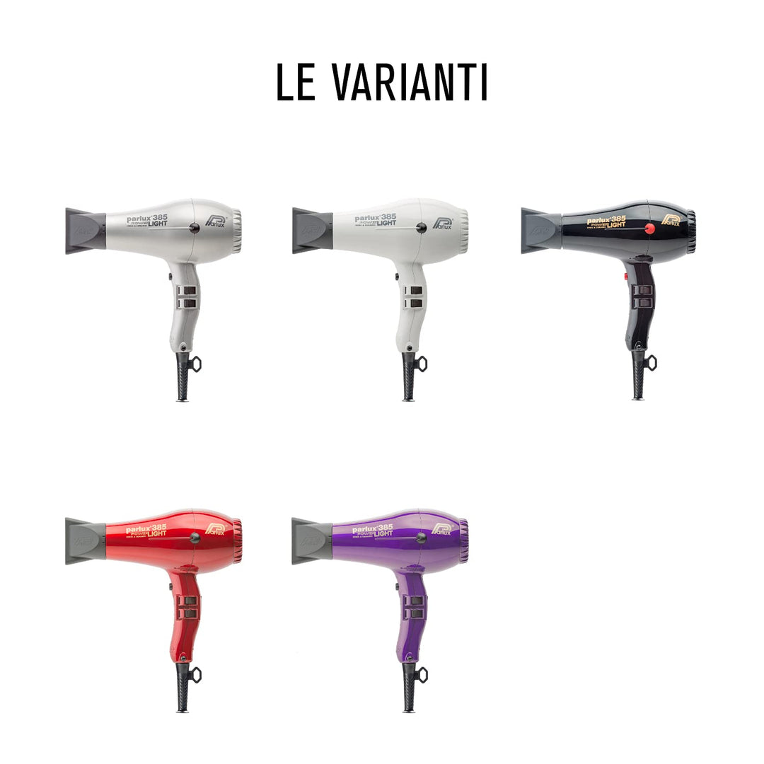 Red compact professional hair dryer with ergonomic handle, 3 m cable, ionic ceramic barrel