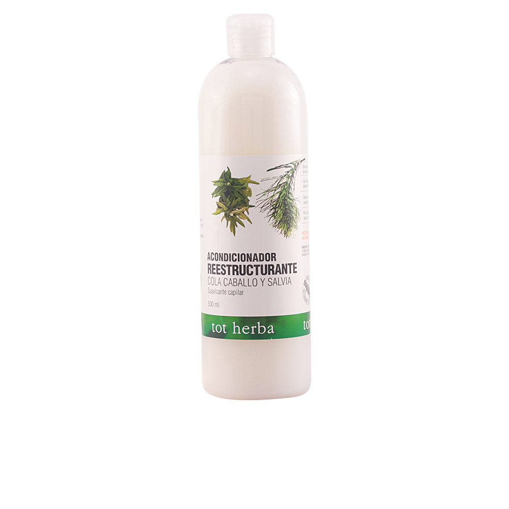 500 ml pale cream conditioner bottle labelled horsetail and sage, suitable for Women
