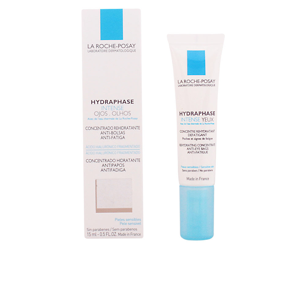 la Roche Posay White and blue tube with box, blue cap and minimalist clinical packaging, plastic and cardboard materials.