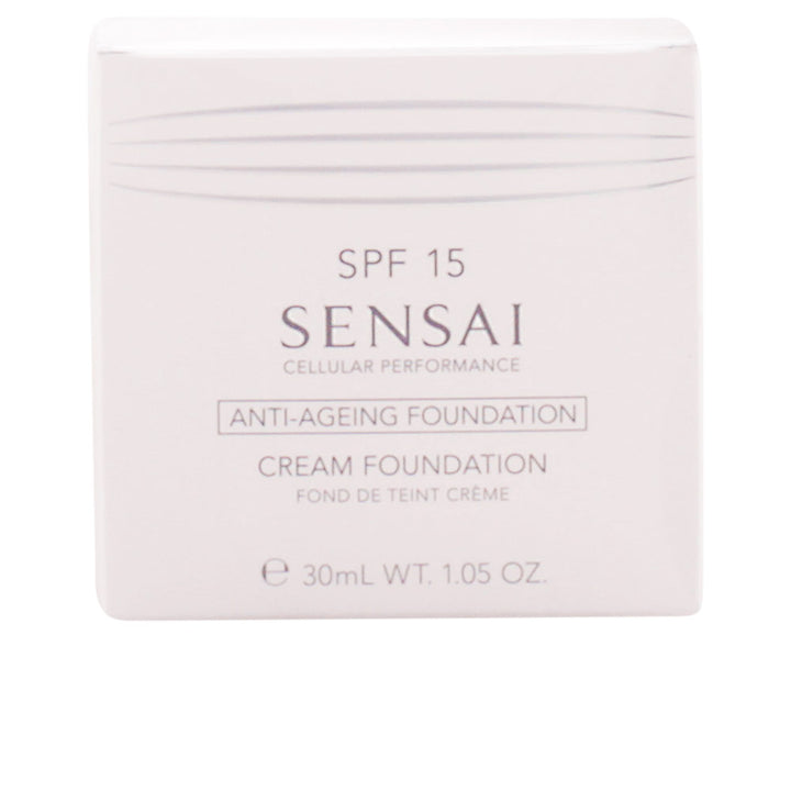 30 ml cream foundation tube, cream finish, SPF 15, shade Topaz Beige