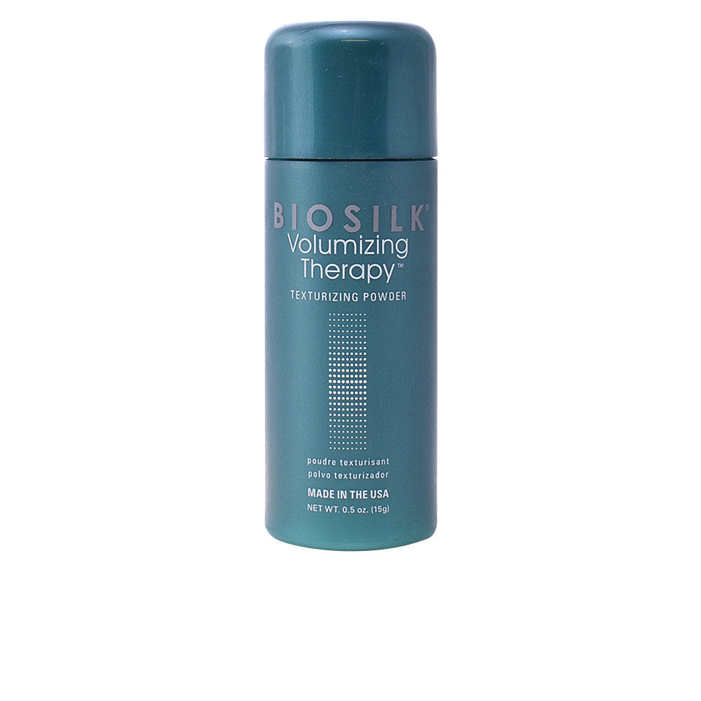 Small 15 g jar of volumising texture powder, matte white packaging, Unisex styling product