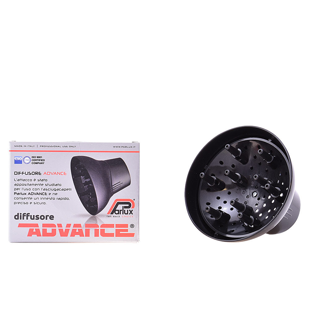 Black Parlux Advance diffuser attachment with rubber lock and glass-reinforced cap