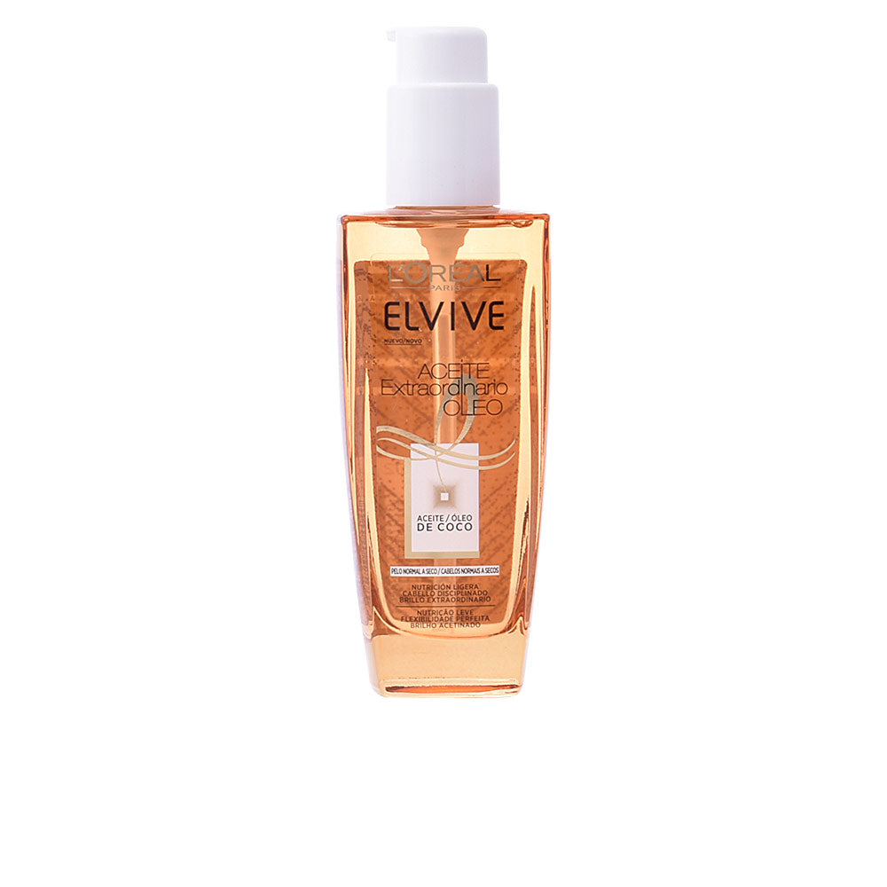Clear 100 ml bottle of lightweight coconut hair oil for Unisex normal to dry hair