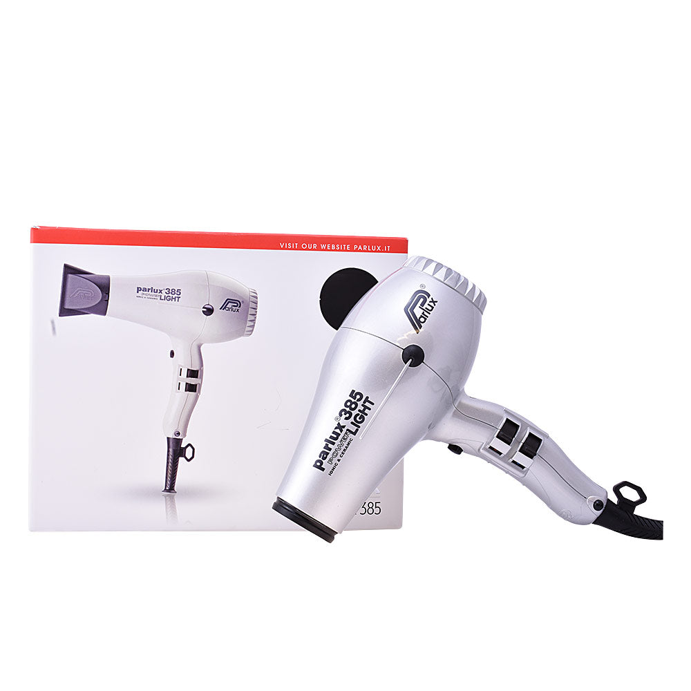 Silver professional ceramic ionic hair dryer, compact ergonomic handle, 3 m cable