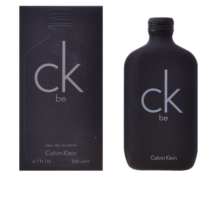 Matte black 200 ml Unisex eau de toilette bottle; floral‑woody fragrance