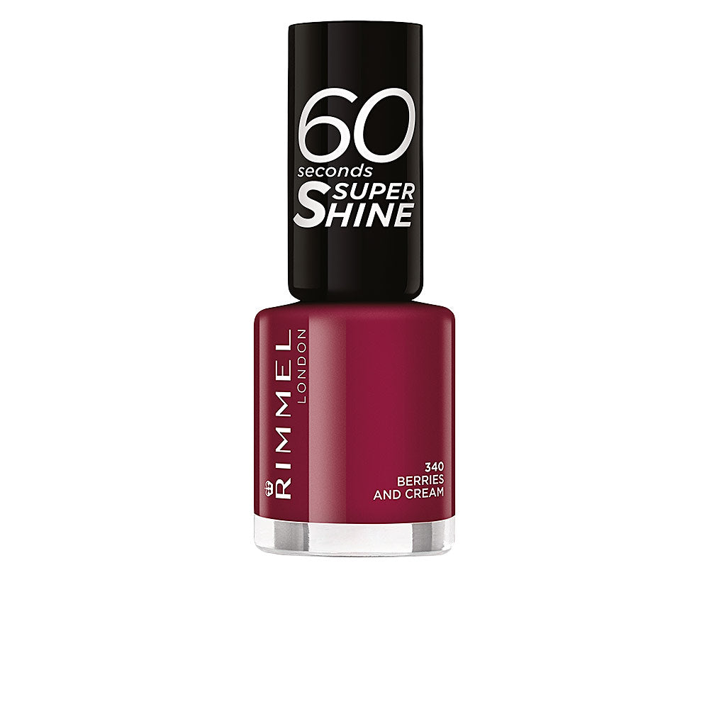 8 ml bottle of fast-dry berries-and-cream nail polish, high-gloss finish
