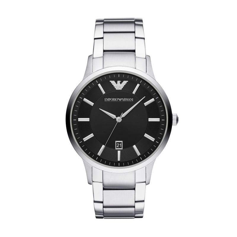 Timeless Silver and Black Stainless Steel Classic