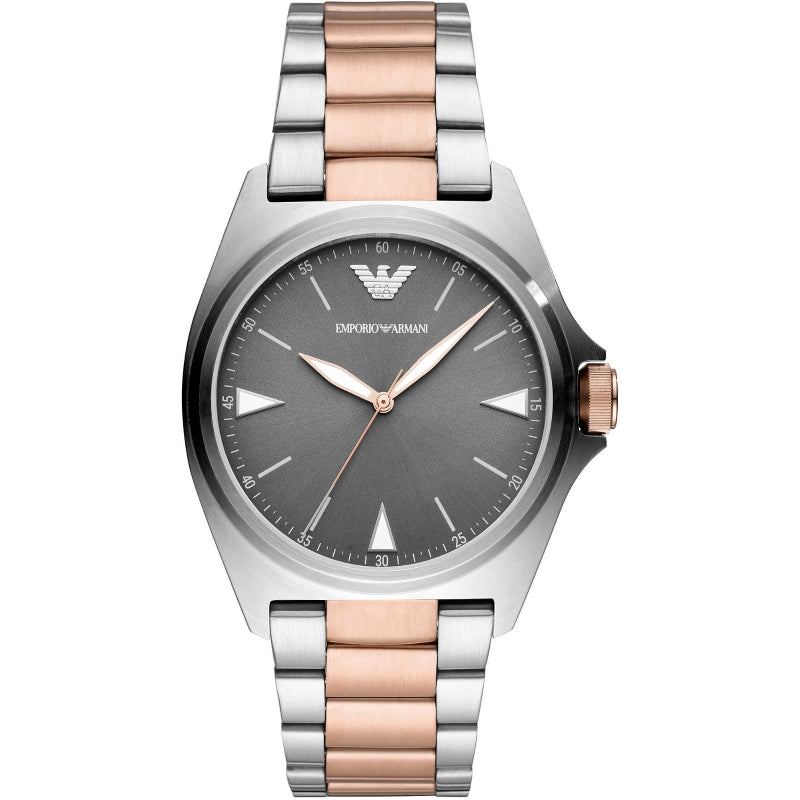 Emporio Armani Silver & Rose Gold Watch