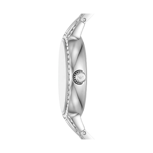 Emporio Armani Silver Crystal Analog Watch
