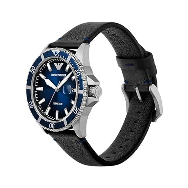 Emporio Armani Diver’s Watch in Blue Steel