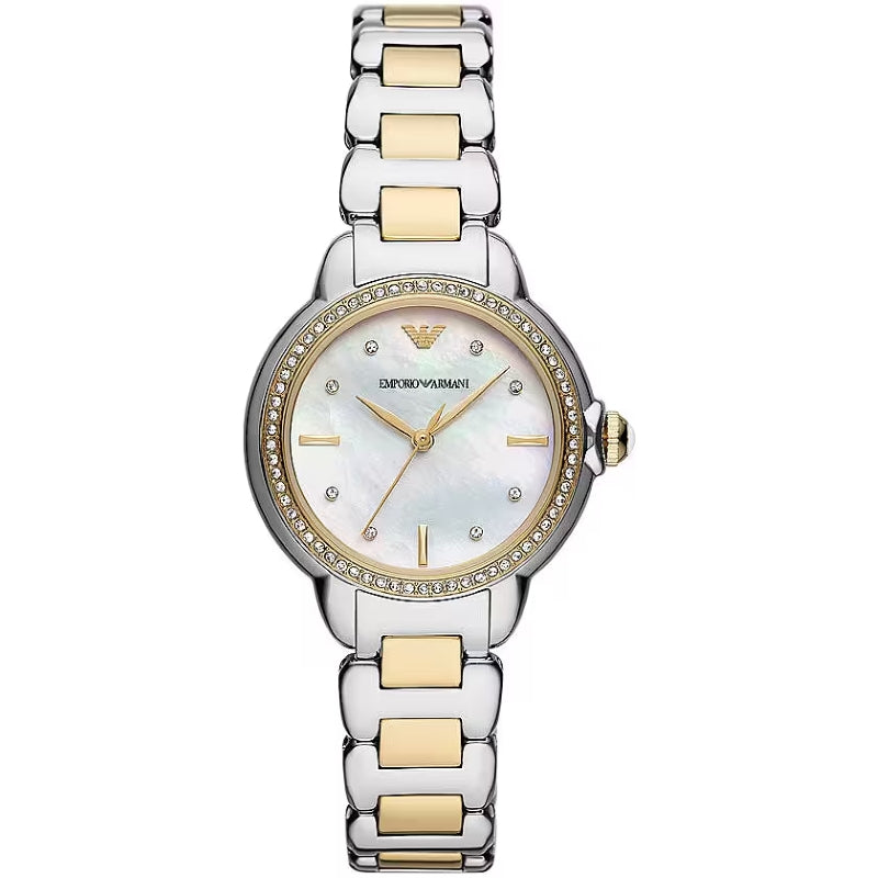 Emporio Armani Two-Tone Crystal Analog Watch