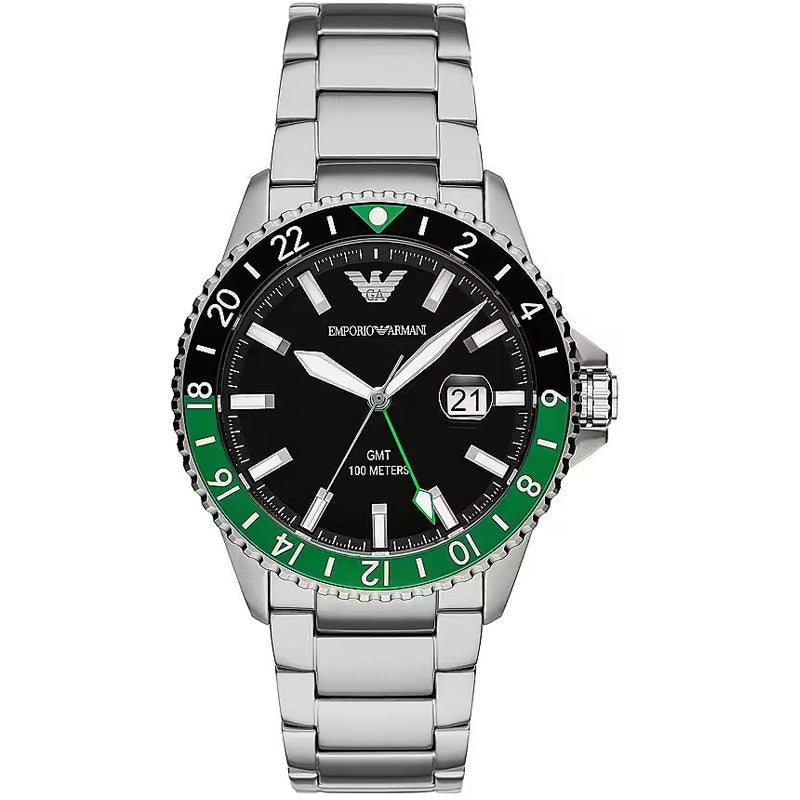 Emporio Armani Silver GMT Watch