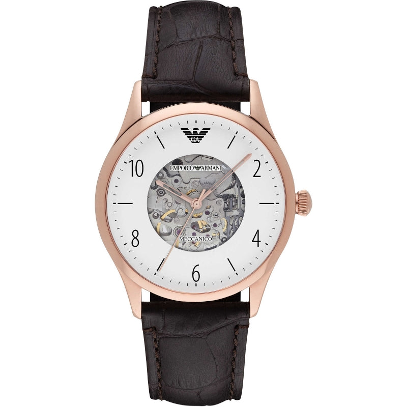 Emporio Armani Rose Gold Skeleton Watch