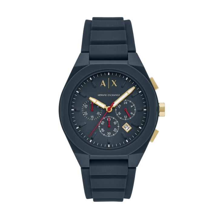 Precision Chronograph with Dark Blue Silicone Strap