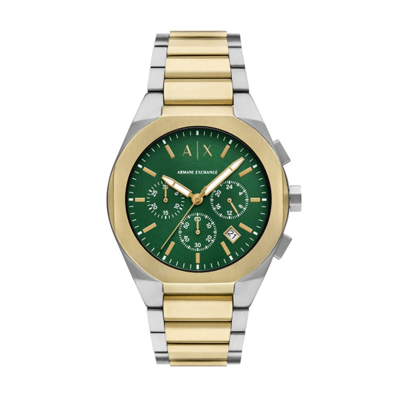 Timeless Two-Tone Chronograph with Emerald Dial