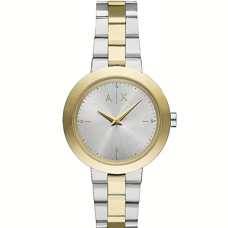 Timeless Two-Tone Elegance with Crystal Accents