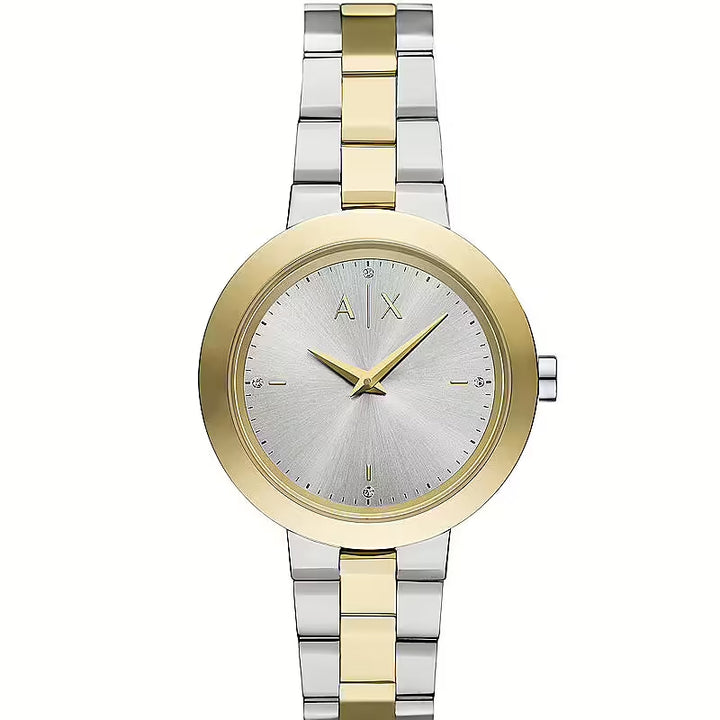 Timeless Two-Tone Elegance with Crystal Accents