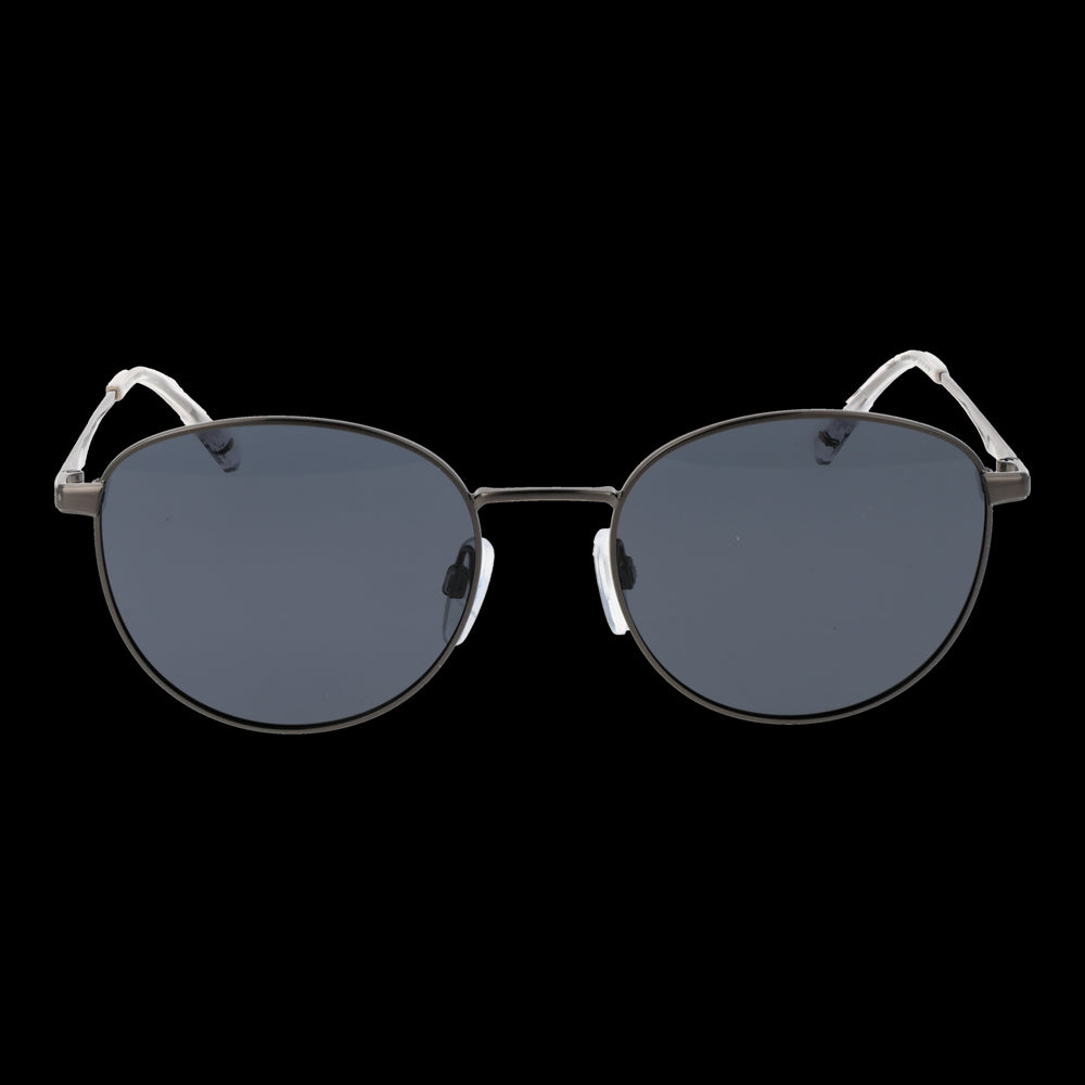 Timeless Gunmetal Round Sunglasses with Dark Gray Lenses