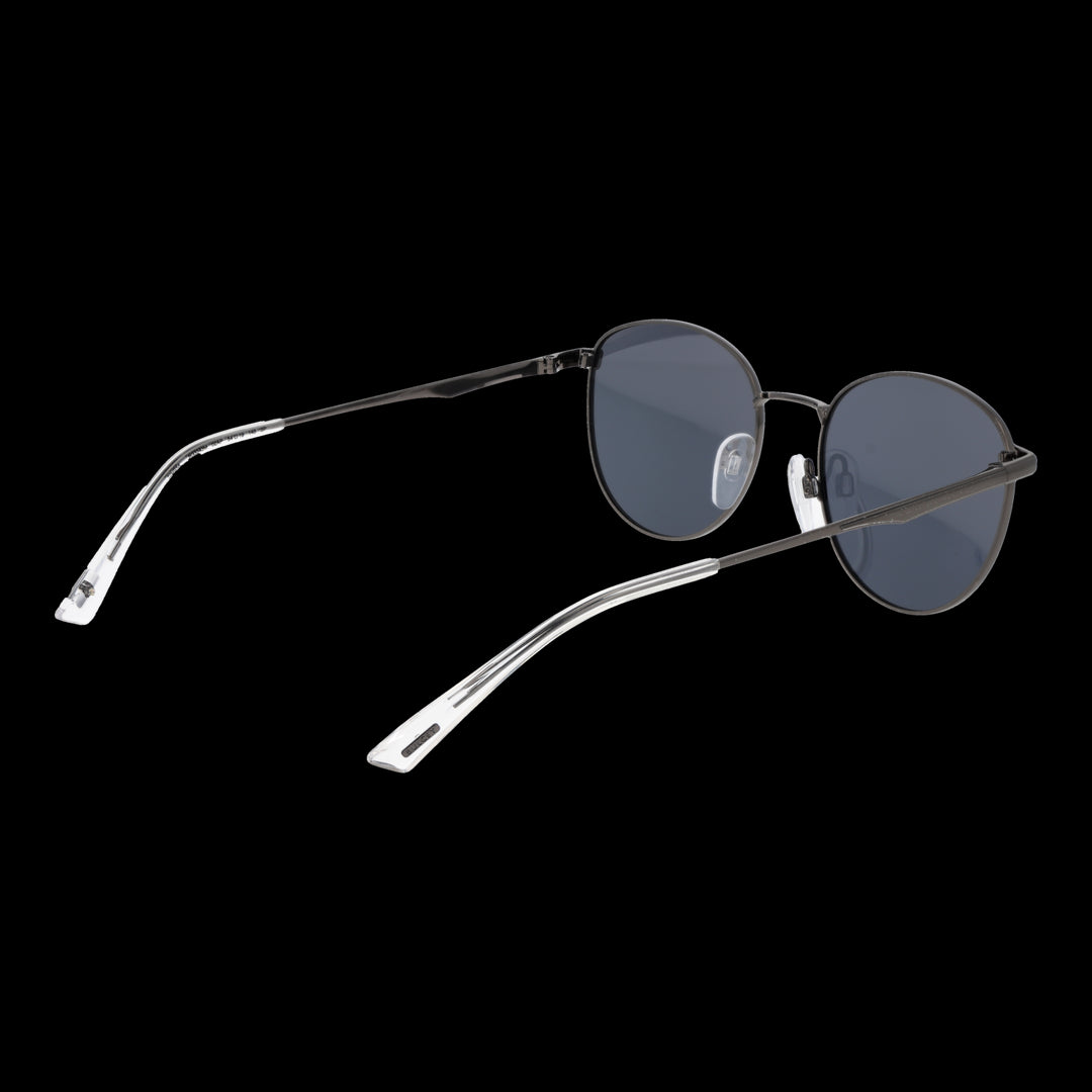 Timeless Gunmetal Round Sunglasses with Dark Gray Lenses