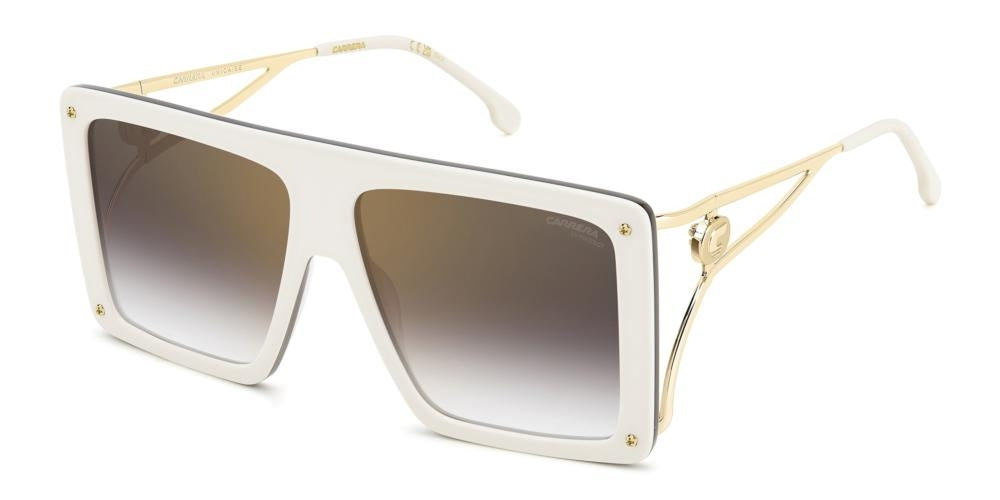 Sophisticated Oversized White & Gold Sunglasses