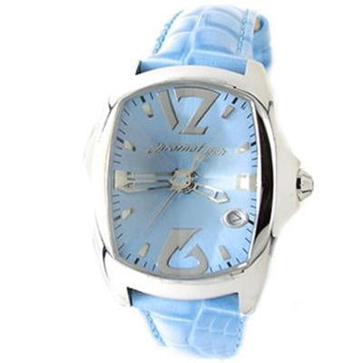 Timeless Elegance in Light Blue Leather and Silver