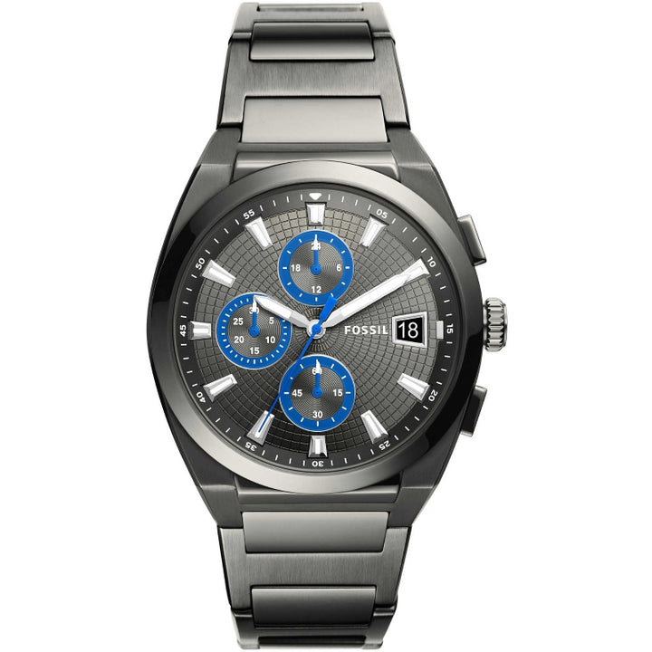 Fossil Chronograph Watch in Black & Silver