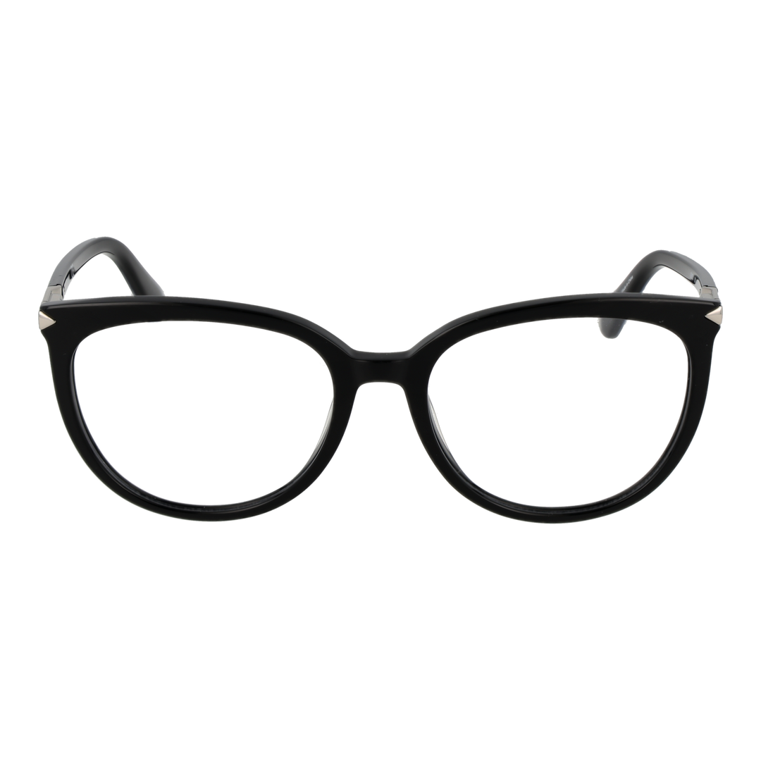 Black cat-eye eyeglasses for Women, full-rim plastic front and metal-accented temples, three-quarter view